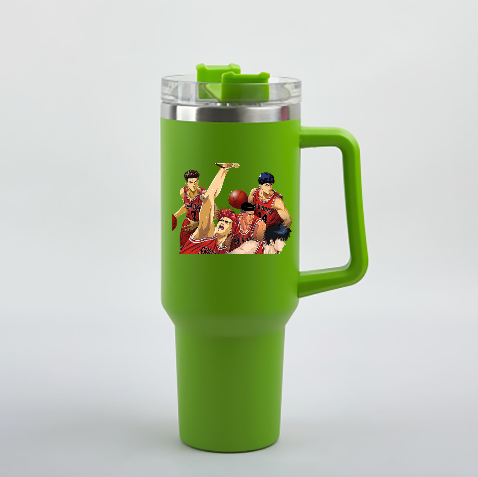 （画像用） SLAM DUNK／スラムダンク 1200mL車用タンブラー - クリスタルステッカー（プラスチックストロー付き）